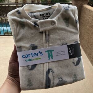Carter's Child of Mine Cream Pajama with Penguin Print